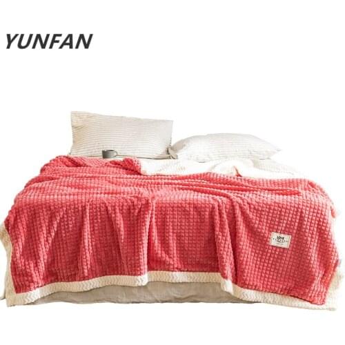 Fleece blankets and throws Adult Thick Warm winter Blankets Super Soft Blankets rose red white Blankets On Bed Christmas gifts