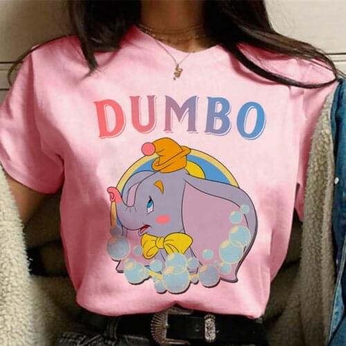 Kawaii Disney Elephant Dumbo Funny Cartoon Unisex T Shirt Summer Casual Aesthetic T-shirt Graphic Vintage Tshirt Kroean Top Tees