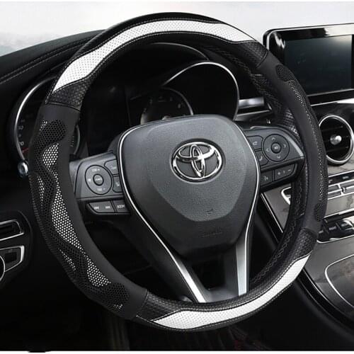 Car Steering-wheels Cover 37 38cm 15" for Toyota 86 Agya Allion Auris Avalon Aygo Vios Vitz Yaris Mark X Hilux Alphard Avanza