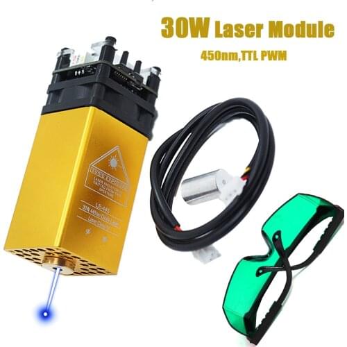 30W Laser Module 450nm For CNC Engraving Machine High Power TTL PWM Laser Head For CNC Engraver Carving Wood Cutting Tool