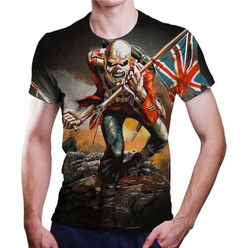 Summer fashion new mens and womens fashion heavy metal rock logo pattern 3dt shirt with good breathability and loose top