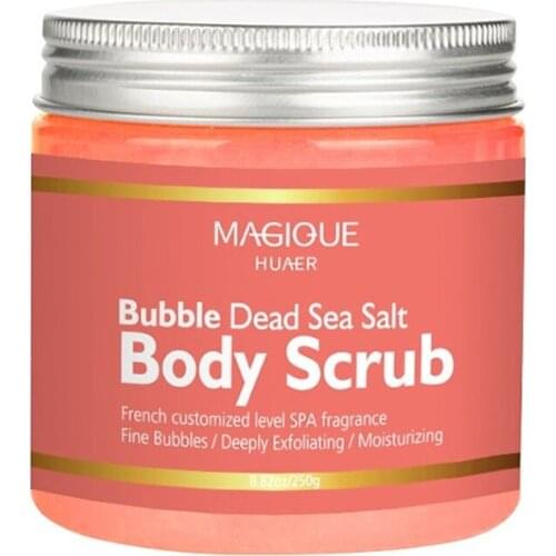 LUXSIMEL Natural Organic Vegan Fine Bubbles Deeply Exfoliating Brown Coffee Pink Dead Sea Salt Hydrating Body Scrub