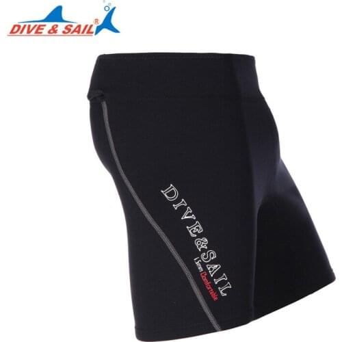 DIVE&SAIL 1.5mm Neoprene Winter Warm Diving Shorts Men Women Wetsuit Swimming Trunks Beach Short Pants for Rowing Diving Surfing