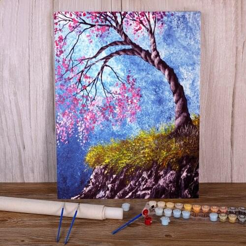 Natural Scenery Twist DIY Painting By Numbers Complete Kit Acrylic Paints 40*50 Boards By Numbers Home Decor Crafts Art