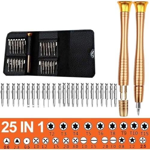 25 In 1 Precision Screwdriver Set Multifunctional Torx Opening Repair Home Hand Manual Tool Kit Mini Hex Bit For Xiaomi Phone PC