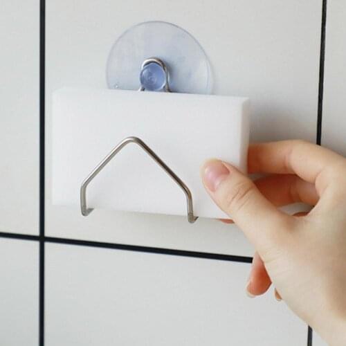 Wall-mounted Storage Drainage Rack Suction Cup Kitchen Sink Sponge Portable Dish Holder Bathroom Drain Rack Cloth Shelf Cle K9F5