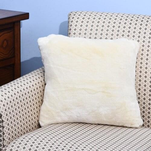 Faux Rabbit Fur Cushion Cover Solid Super softer Plush Home Decor Pillow Cover Decorative pillowcase pillowsham Lumber Pillow