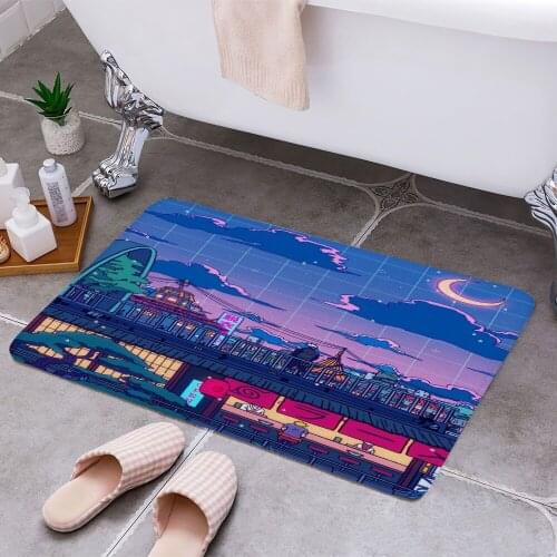 Konoha Cheaper Anti-slip Modern Area Rugs Living Room Balcony Bathroom Printed Carpet Doormat Hallway Bath Mat