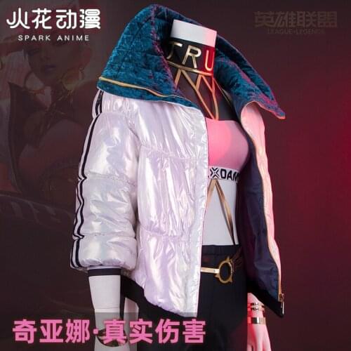 New LOL Qiyana Real Damage Band Original Version Uniform Cosplay Costume Free Shipping