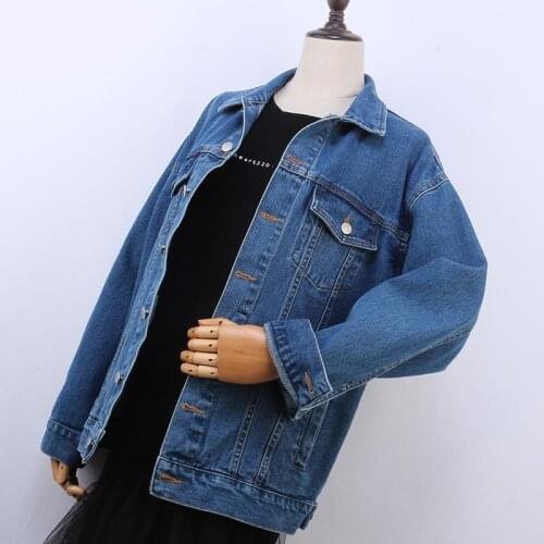 Autumn Plus size S-5XL Womens Denim Jacket Korean Loose Chaquetas Mujer Coat Long Sleeve Outerwear Jacket Women Veste Femme