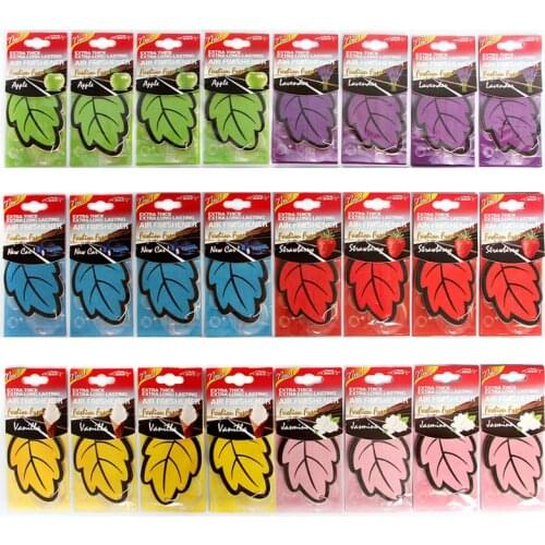 6PCS Car Air Freshener Natural scented tea paper Auto Hanging Vanilla perfume fragrance Leaf Shape car accessories interior