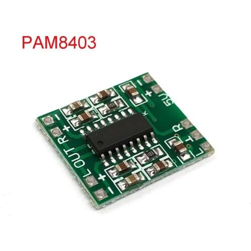 PAM8403 Super mini digital amplifier board 2 * 3W Class D digital amplifier board efficient 2.5 to 5V USB power supply