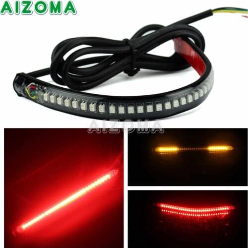 Motorcycle LED Taillight Strip 12V SMD Red Brake Stop Tail Light w/ Amber Turn Signal Lamp Universal for Honda Yamaha Suzuki