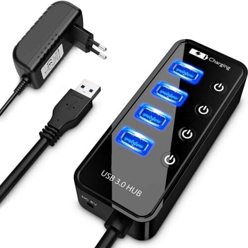 USB Hub 3.0 4 7 USB Port Data Ports + 1 USB Smart Charging Port Individual On/Off Switches for MacBook pro Computer Accessories