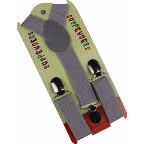 Winfox Fashion 1 Inch Wide Grey Toddler Suspenders Kids Boys Girls