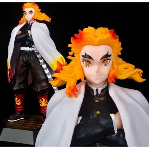 Japanese Demon Slayer Kimetsu no Yaiba Kyojuro Rengoku PVC Action Figure 21cm Anime Figure Model Toys Collection Doll Gift