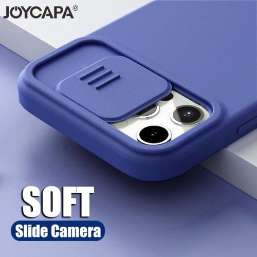 Slide Camera Lens Protection Phone Case For iPhone 11 12 Pro 12Pro XR XS Max 7 8 Plus X SE 2 Matte Candy Soft Back Cover Shell