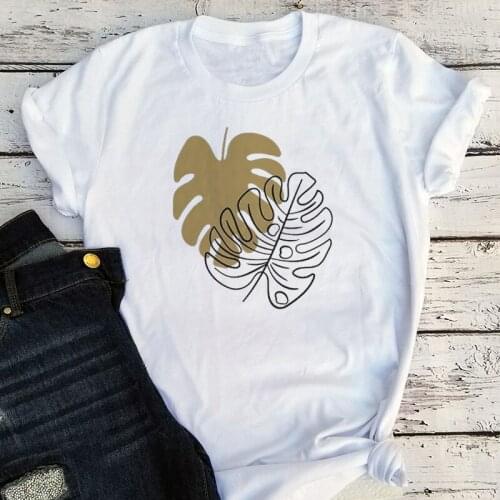 Plant Leaves Shirts Women Coconut Tree Fashion Clothing New Summer 2021 Girl Harajuku Woman Graphic Tee Plus Fashion T