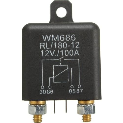 1PC 12V 100Amp 4 Pin Heavy Duty ON OFF Automotive Switch Split Charge Relay With Harness Socket Set WM686 RL/180-12 for Car Boat