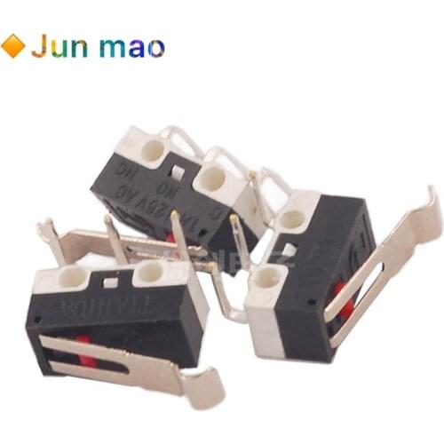 10PCS Mouse side key microswitch three legged bending foot with bending handle, gently touch the travel switch 3A / 125VAC right