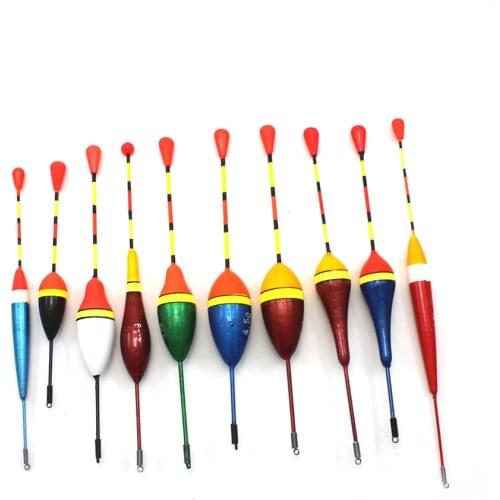 10Pcs/Lot Fishing Floats Set Buoy Bobber Fishing Light Stick Floats Fluctuate Mix Size Color float buoy For Fishing Accessories