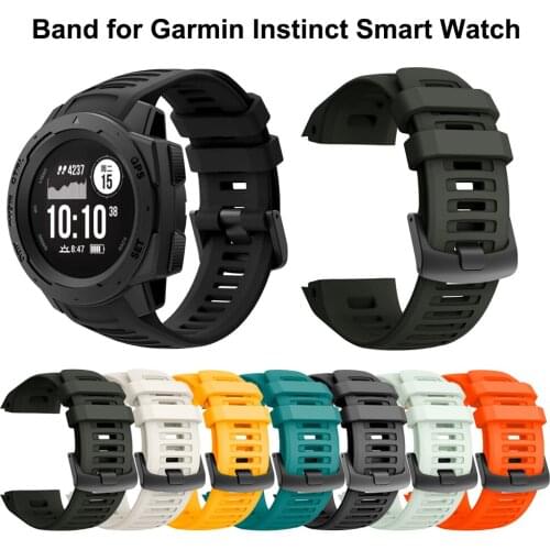 22mm Width Outdoor Sport soft Silicone wrist Strap Watchband Replacement bracelet watch For Garmin Instinct smart Accessories
