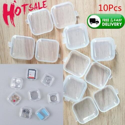 3.5*3.5cm Small Plastic Storage Box For Jewelry Beads Earring Jewelry Container Transparent Square Box Case Container Small Item
