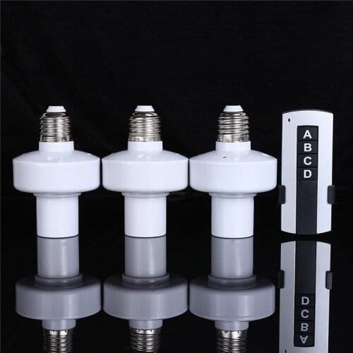 3 Way E27 Wireless Remote Control Light Lamp Holder Bulb Lighting Lamp Bulb Holder Cap Socket Switch AC110V/180-240V