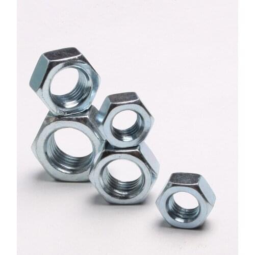 40PCS Thin Galvanized Hex Nuts Flat Nuts Nut M6 GB52