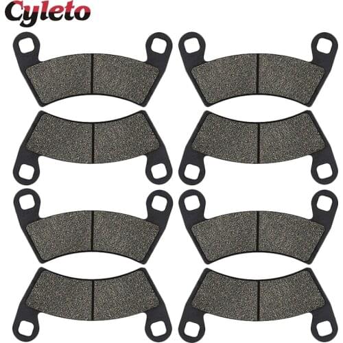 Cyleto Motorcycle Front Rear Brake Pads for Polaris Ranger Crew 700 800 2008-2015 RZR XP4 900 Diesel 12-14 XP 1000 EFI 2014-2019