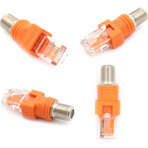 F-Type Connector RF Female To RJ45 Male Coaxial Barrel Coupler Adapter Coax Adapter RJ45 To RF Connector