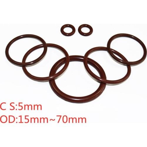 Fluorine rubber O-rings CS 5mm OD15mm ~ 70mm sealing ring high temperature resistance corrosion resistance wear resistance