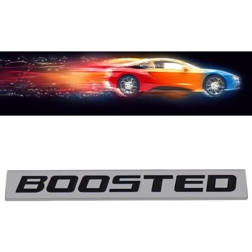 Chrome Black BOOSTED for Engine Fender Trunk Lid Emblem Decal Badge Sticker