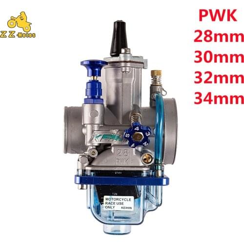 Motorcycle carburetor For Keihin Koso OKO Power Jet PWK carburetor for 28 30 32 34 mm 2T 4T Blue transparent cover bowl