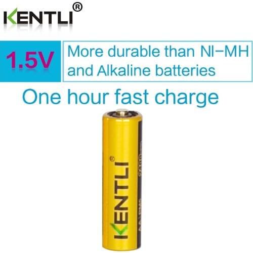 KENTLI 1 pcs good package AA 2400mWh 1.5V polymer lithium li-ion rechargeable batteries battery for kids toys