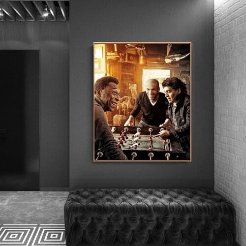 Football Star Hand of God Classic Posters and Prints Canvas Wall Art Portrait Painting Playing Football Games Picture for Room