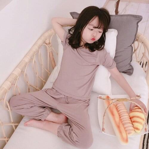 Children Clothes Set 2020 Summer Girls Sleep Home Clothes Modal Loose Girls Clothes Set DT107