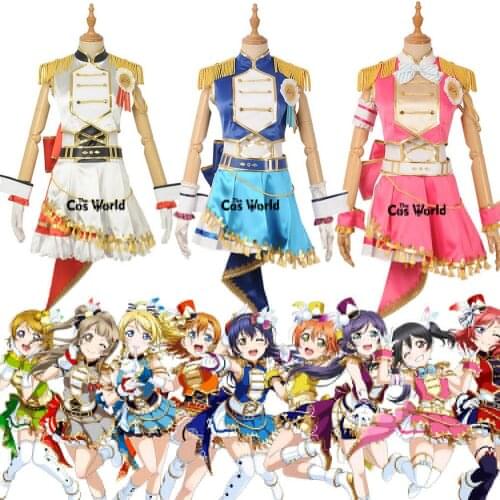 Love Live 9 Characters Sixth 6th Anniversary Kousaka Honoka Minami Kotori Sonoda Umi Ayase Eli Dress Uniform Cosplay Costumes
