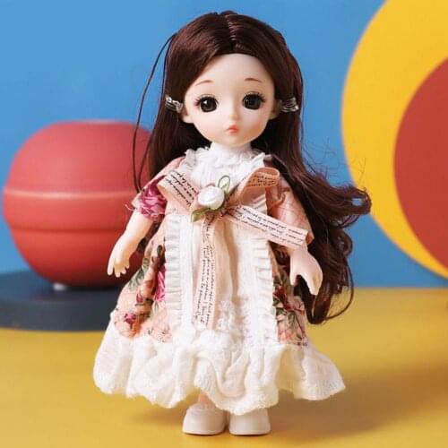 Kawaii 17 Cm Doll Girl Princess Dress Up Toys Joint Movable Super Cute Simulation Doll Girl Birthday Gift And Christmas Gift