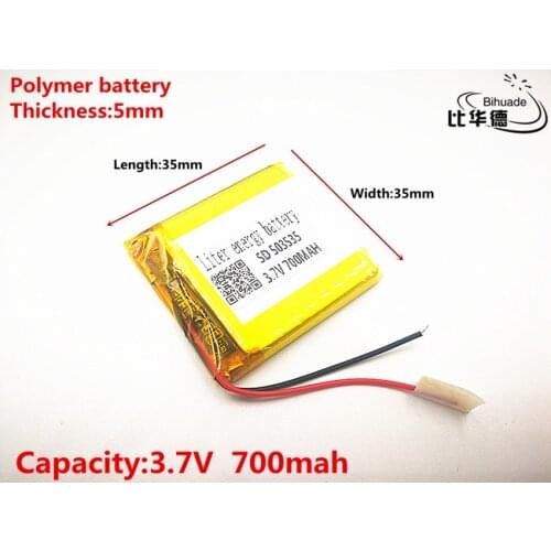 3.7V 700mAH 503535 Polymer lithium ion / Li-ion Rechargeable battery for DVR,GPS,mp3,mp4