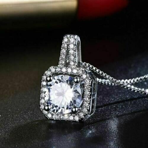 Huitan Fashion Womens Necklace AAA Cubic Zirconia Luxury Versatile Girls Accessories Fancy Necklace Gift 2021 Trend Hot Jewelry