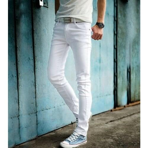 Mens Fashion Casual trend Stretch Skinny Jeans Trousers Tight Pants Solid New J