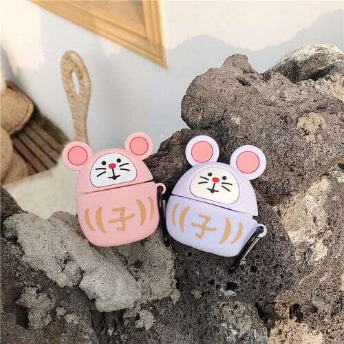Cute Cartoon Mouse 3D Case For AirPods 1 2 Pro Box Soft Silicone Wireless Bluetooth Earphone Protective Cover Accessories