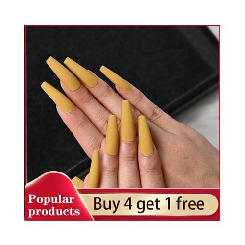 Fake Nails Nail Art Tips Clear Display Full Cover Artificial Box Detachable Press on False Tipsy with Glue Coffin Stick Designs