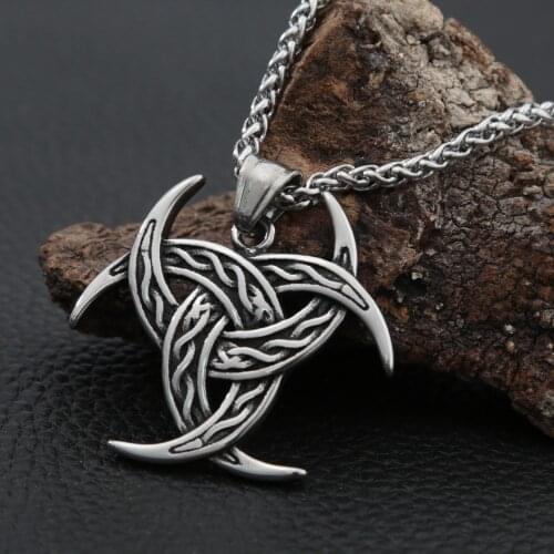 Never Fade Stainless Steel Horn of Odin Pendant for Men Norse Vikings Amulet Necklace Male Scandinavian Jewelry Dropshipping