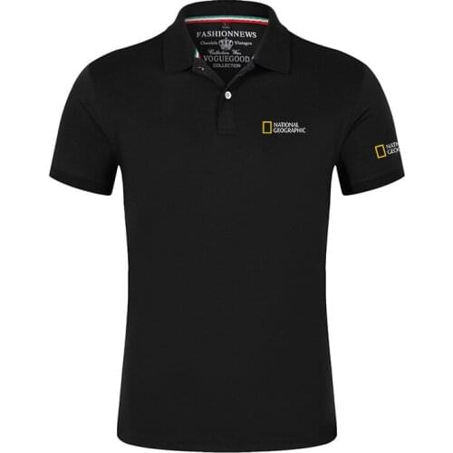 2021 New National-Geographic Mens Custom Casual Survey Expedition Scholar Cotton Print Short Sleeve Harajuku Summer Polo Tee