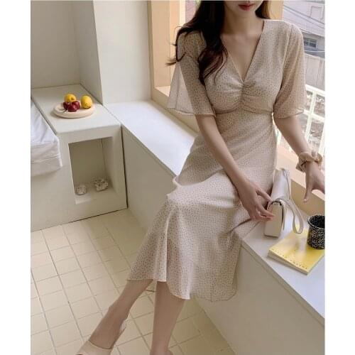 New New New Summer Dress Girls Boho Party Chiffon Female Vintage Dress Oversize Short Sleeve Women Dresses Robe Vestido