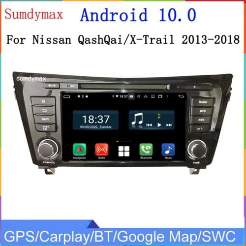 Octa core 4+128G android10 car dvd multimedia player for nissan QashQai X-Trail 2014 15 16 18 car gps navigation radio stereo