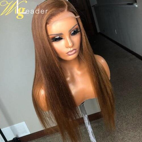 Wigleader Brown Human Hair Preplucked Lace Front Wigs Swiss Lace 150% Glueless Lace Frontal Wigs 13x6 Hair Wig