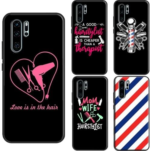 Barber Scissors Hairstylist Salon TPU Case For Huawei P40 Lite P10 P20 P30 Pro P Smart 2019 Z Mate 30 Pro 10 20 Lite